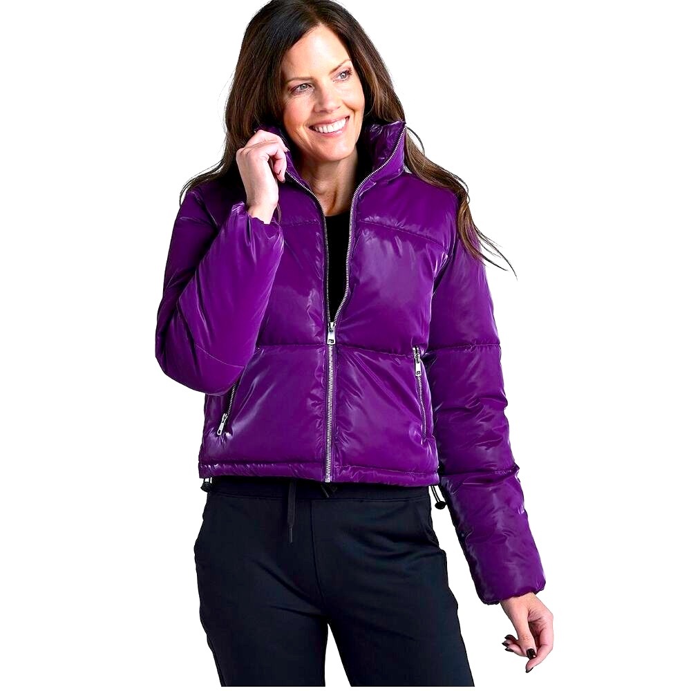 Isabella Liquid Shine Purple Puffer Jacket Size 2X